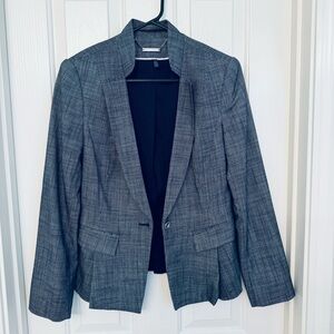 White House Black Market Gray Blazer Structured Notched Lapels